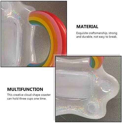 BESPORTBLE Suporte de copo inflável para piscina com arco-íris e nuvens de brinquedo de banho infant
