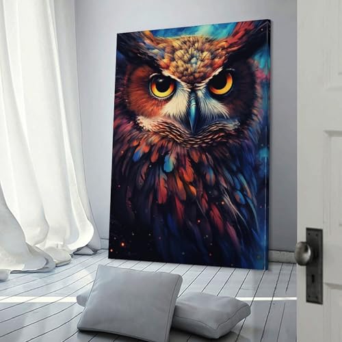 Toile hibou et chouette pour créer une ambiance sereine dans une chambre d'adolescent