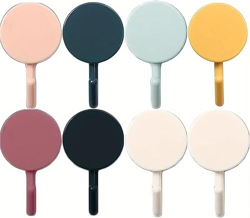 Miniatura 4 de Juego de 10 ganchos adhesivos de pared para llaves, abrigos y toallas, adecuados para baños, dormitorios y entradas