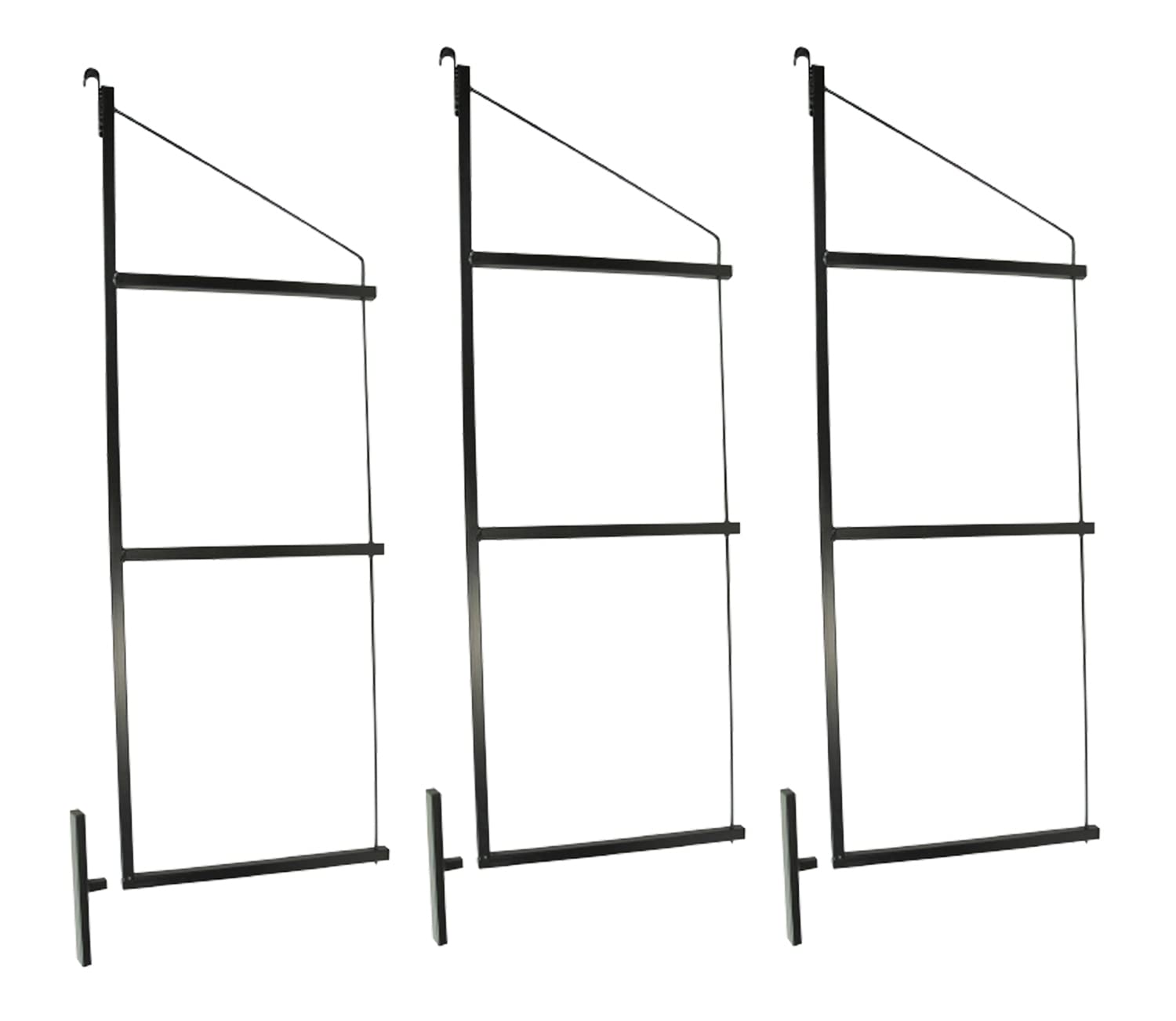 Mytee Products3 Pack of 3 Tier Shipping Container Shelving Bracket with 18"(D) x 60"(H) - Black Powder Coated Steel Shelf Brackets for Heavy Duty Trailer Containers - Easy to Assemble & Remove
