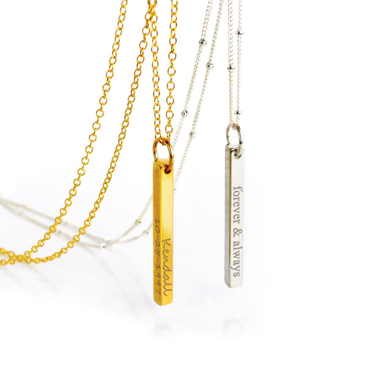 Custom Name Necklaces for Women – Carry Love Everywhere | 925 Sterling Silver Necklace with Initials | Personalized Mother Daughter Gift | Dainty, Customizable 4 Sided Pendant for Mom | Gift for Wife