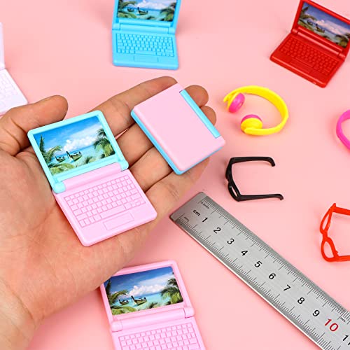 30 Pcs Doll Dollhouse Accessories 1/12 Scale Dollhouse Phone Laptop Computer Headset Glasses Miniature Simulator Accessories Mini Scene Simulation Miniatures Playset #TOP2