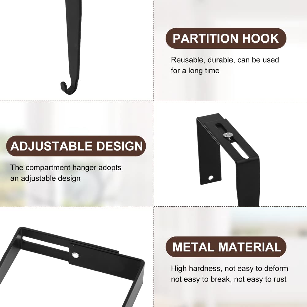 Hanging File Organizer For Cubicle Wall 6-Pack Adjustable Cubicle Hooks -  Metal Partition Hangers For Office \u0026 Home Over Door Mirror Hooks, image size:1001x1001