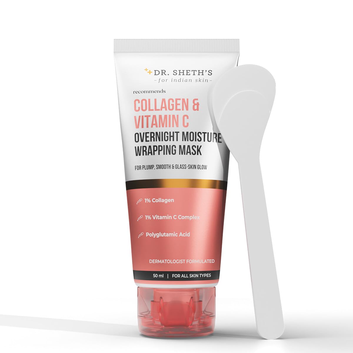 Dr. Sheth's Collagen & Vitamin C Overnight Wrapping Mask | Firms & Brightens Skin | Deep Hydration for Plump | Dewy Glow | 50 ml