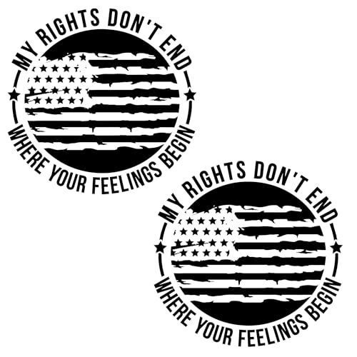 Image of eDesign My Rights Don't End Where Your Feelings Begin Sticker Decal Vinyl - 5 Inches - Premium Vinyl Sticker for Cars Trucks Laptops and More - Weatherproof and Durable 2-Pack