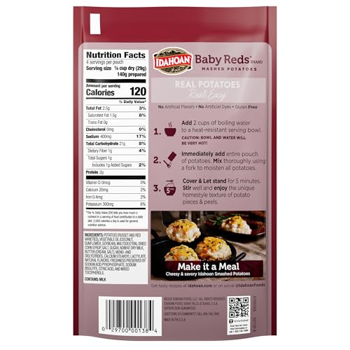 Image of Idahoan, Mashed Potatoes, Baby Reds with Skins and Creamy Butter, 4 oz (Pack of 4)