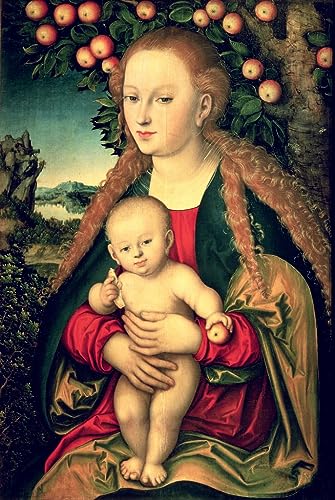 Poster toile Lucas Cranach Vierge à l'enfant pour déco salon chic