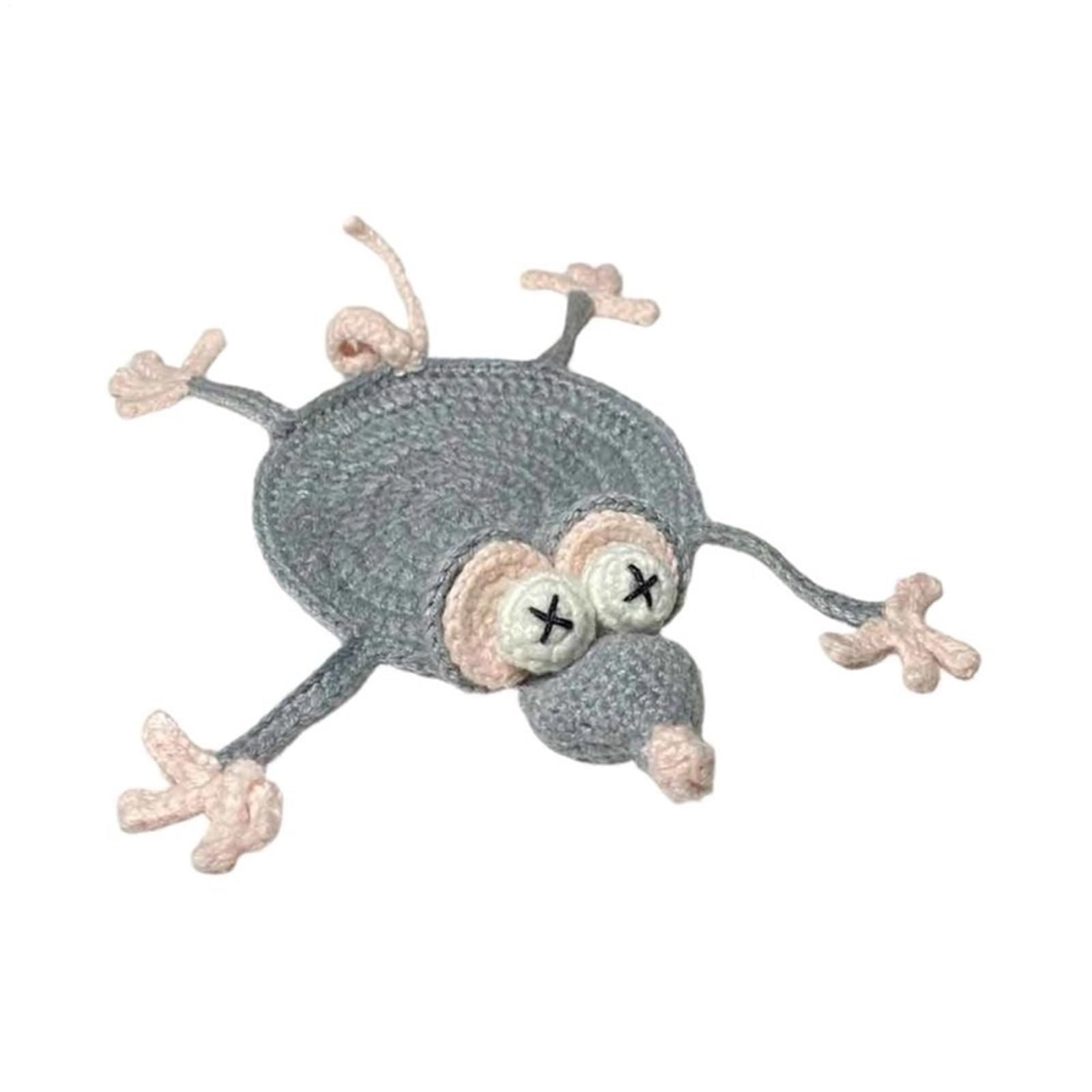 3Pcs Crochet Coasters Funny Knitted Woven Decoration Coaster Rug For Coffee Tea Drink Water for Cap(Color2)