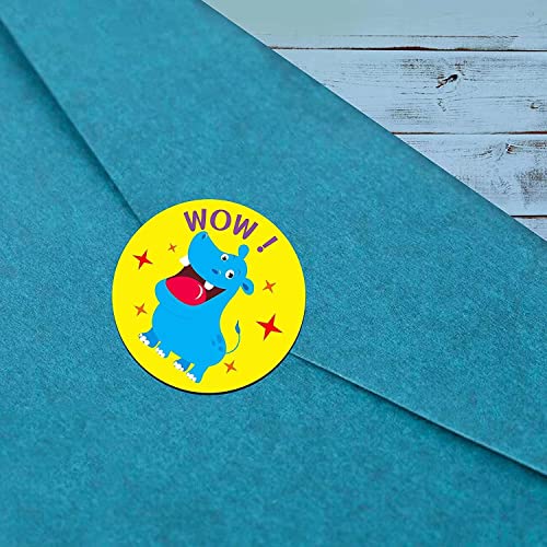 Motivational Stickers 1 Inch Cartoon Animal Stickers Rolls - 1000 Pcs Kindergarten Stickers Teacher Stickers For Kids Inspirational Stickers School Stickers Student Stickers 2 Rolls 16 Designs #TOP4