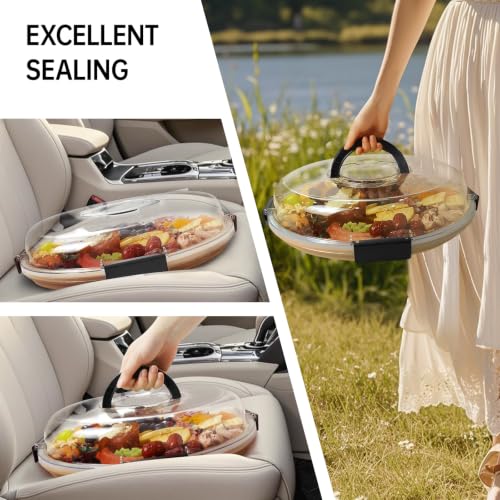 Image of Renmxj Large Round Charcuterie Boards with Lid, Cheese & Serving Tray