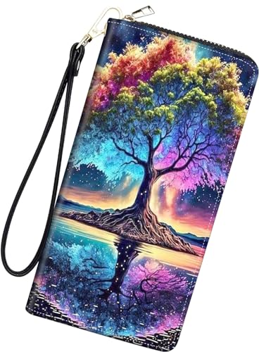 Womens Wallet Large Capacity Clutch Purse for Women Men, PU Leather RFID Blocking Purse Credit Card Clutch