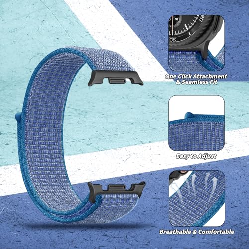 Image of 3 Pack Nylon Loop Band for Samsung Galaxy Watch 9 /8 40 /44mm 8 Classic 46mm | Soft Fabric, Sport Adjustable Strap, Replacement Wristband for Samsung Galaxy Watch 9 8 44mm 40mm /8 Classic 46mm Men Women
