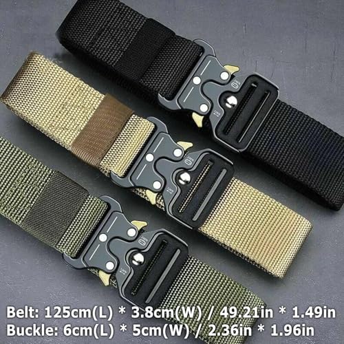 2 pack Military Tactical Belt – Heavy Duty Nylon Waistband for Security, Work, and Outdoor Use, BLUE2