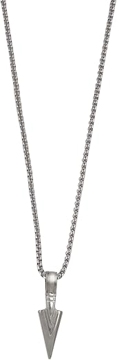 Dissara | Arrow Pendant Necklace for Men &amp; Boys | Black Silver Stainless Steel Locket with Gold Chain | Fashion Neck Chain...
