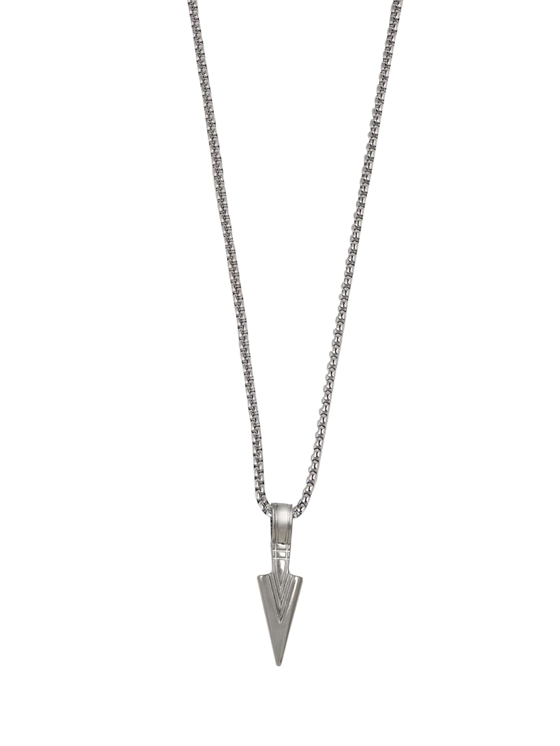 Dissara | Arrow Pendant Necklace for Men & Boys | Black Silver Stainless Steel Locket with Gold Chain | Fashion Neck Chain... - Review, Price and Buying Guide
