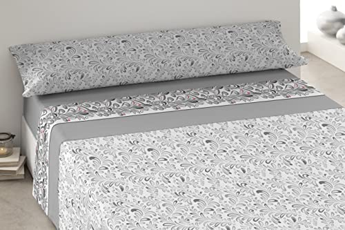 Degrees home - Barbados - Sabanas 135x190 - Juego de Sabanas de 135x190 - Sabanas 50% Algodón 50% Poliéster - 3 Piezas - Gris Cover