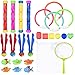 Produktbild Toyvian Tauchen Spielzeug Unterwasser Pool Tauchspielzeug Set -Tauchringe, Tauchstöcke, Wasserwürfelbälle, Tauchen Edelsteine, Angeln Spielzeug Kit Lagerung Net Schwimmspielzeug für Kinder