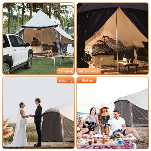 KingCamp Canvas Glamping Tent for All Seasons - Large Waterproof & Windproof Family Camping Tent with Stove Jack for Outdoor Adventures - Image 8