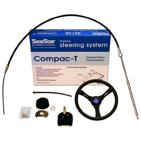Teleflex Compac T kompl mit Steuerrad. Steuerseele 13 Fuß 396cm bis 55PS Cover