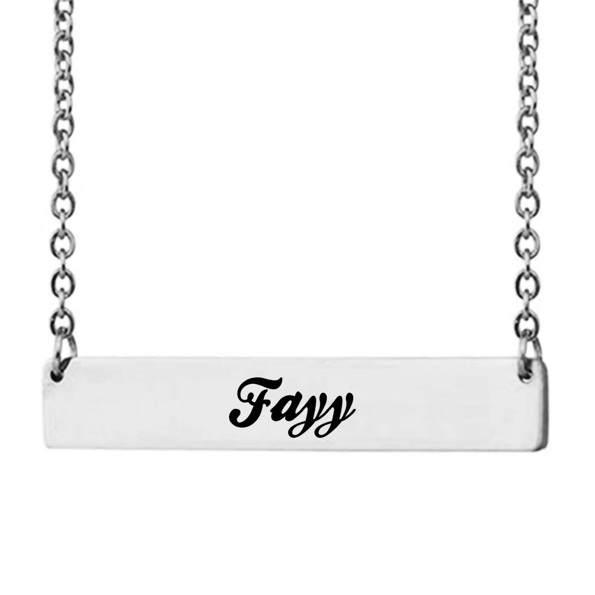 Long Bar Necklace Personalized Nameplate Monogram Initial Necklace for Women