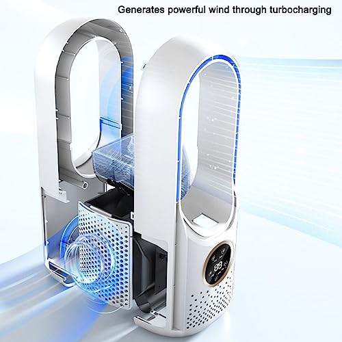 Jethrora Ventilador de ar condicionado portátil sem lâmina plug-in USB com ajuste de 6 velocidades,