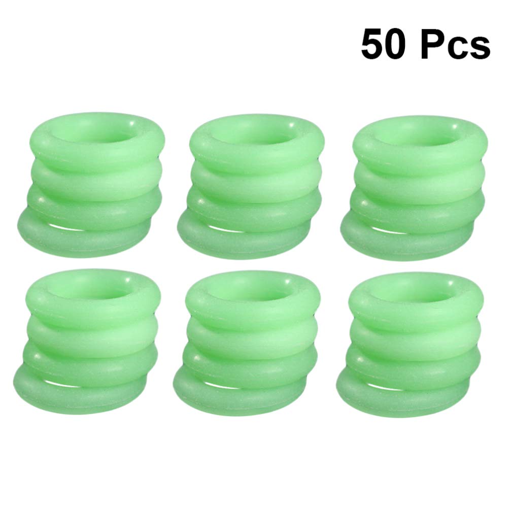 BESPORTBLE 50pcs Night Vision Silicone Ring Tent Stake Accessories Fluorescent Ring for Camping