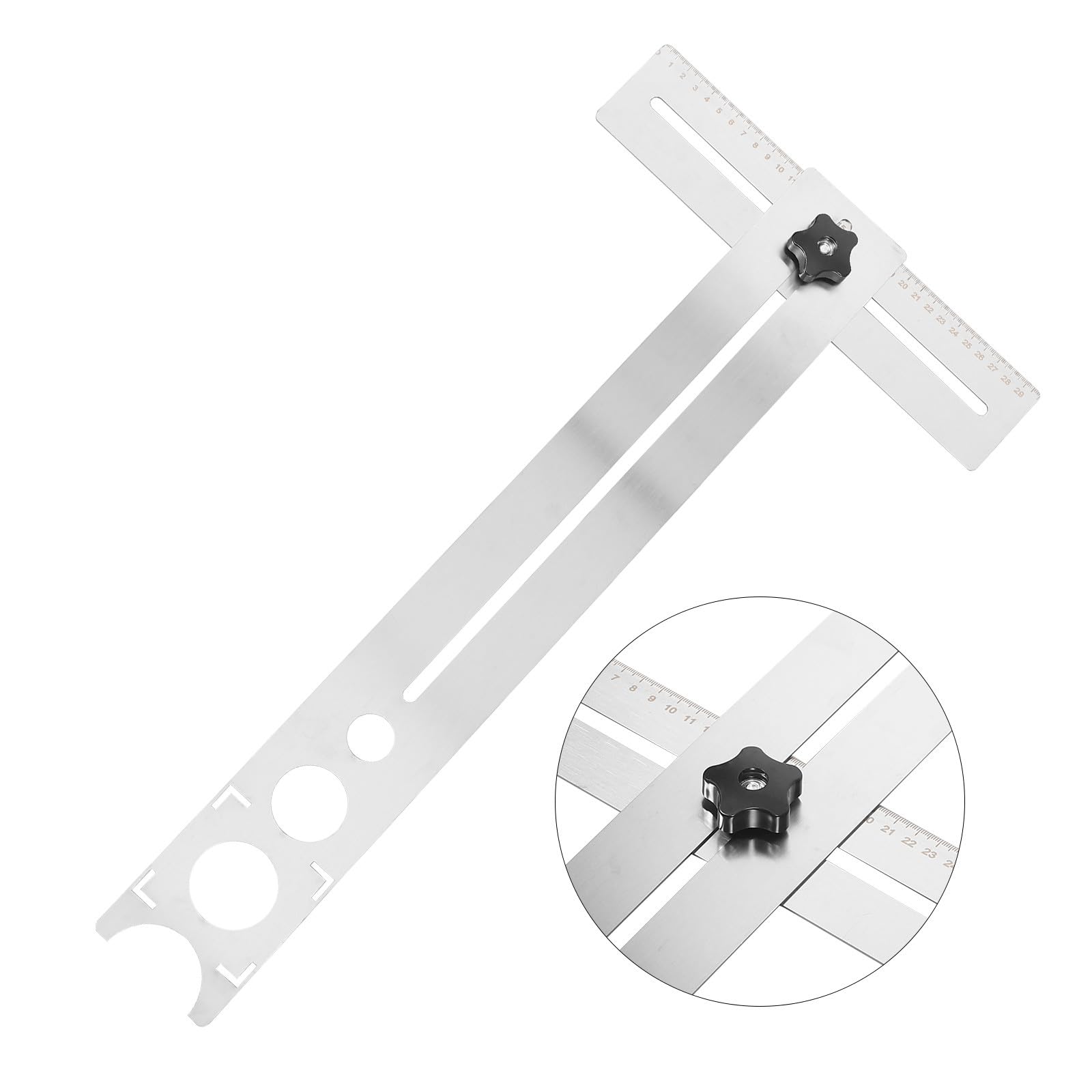 Trova fori per piastrelle in ceramica e marmo, righello da 60 cm, in acciaio inox durevole, con foro di precisione per piastrelle con angolo flessibile per vetro e fori per piastrelle