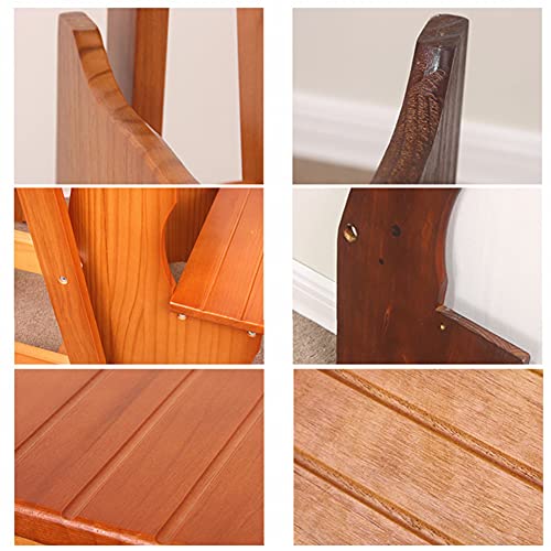 Escabeau pliant en bois massif marron supportant 150 kg - 3