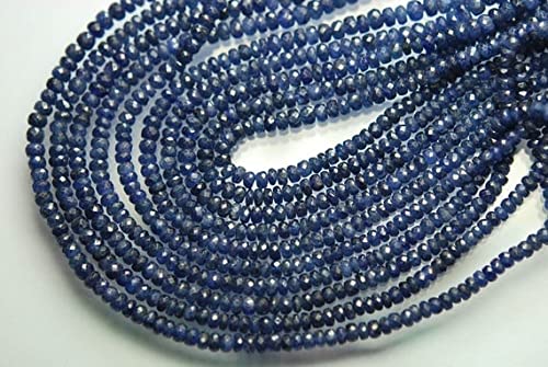 Saphir bleu de Birmanie en fil de 40cm, cadeau idéal pour anniversaire de mariage