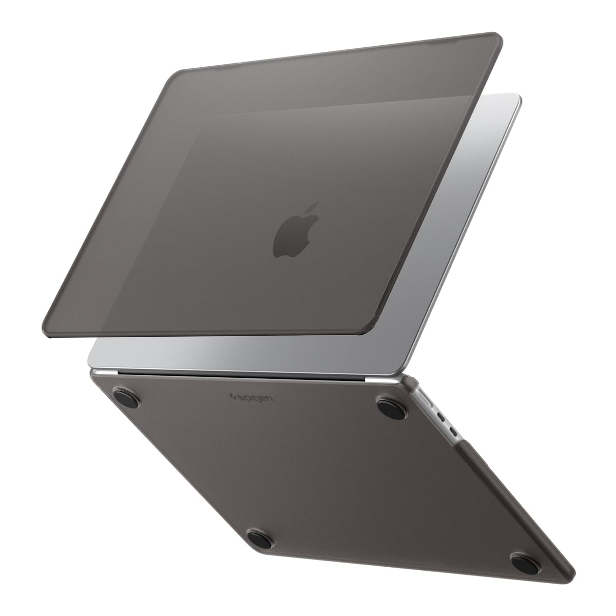 Spigen Air Skin Coque Rigide Transparent Compatible MacBook Air 13 M5 M4 M3 M2 2026-2022 Noir Givré