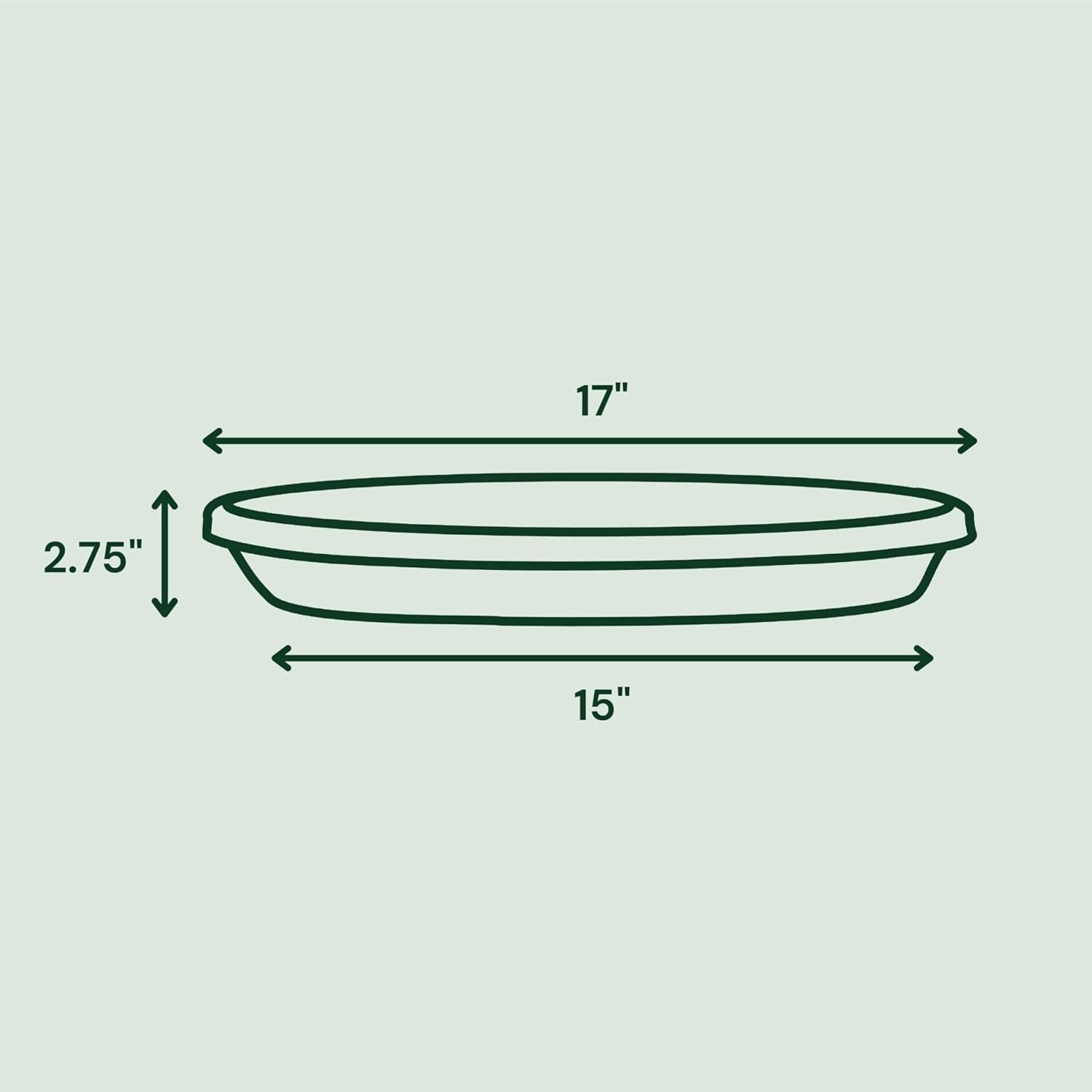Bloem Terra Resin Saucer Tray: 15" Bottom Width - Terra Cotta - Matte, Durable, Ribbed Bottom, Indoor and Outdoor, Fits 20" Terra Pots