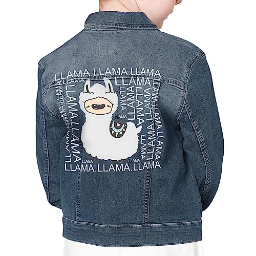 Llama Llama Kids' Denim Jacket - Cute Llama Lover Gift - Llama Inspired Apparel