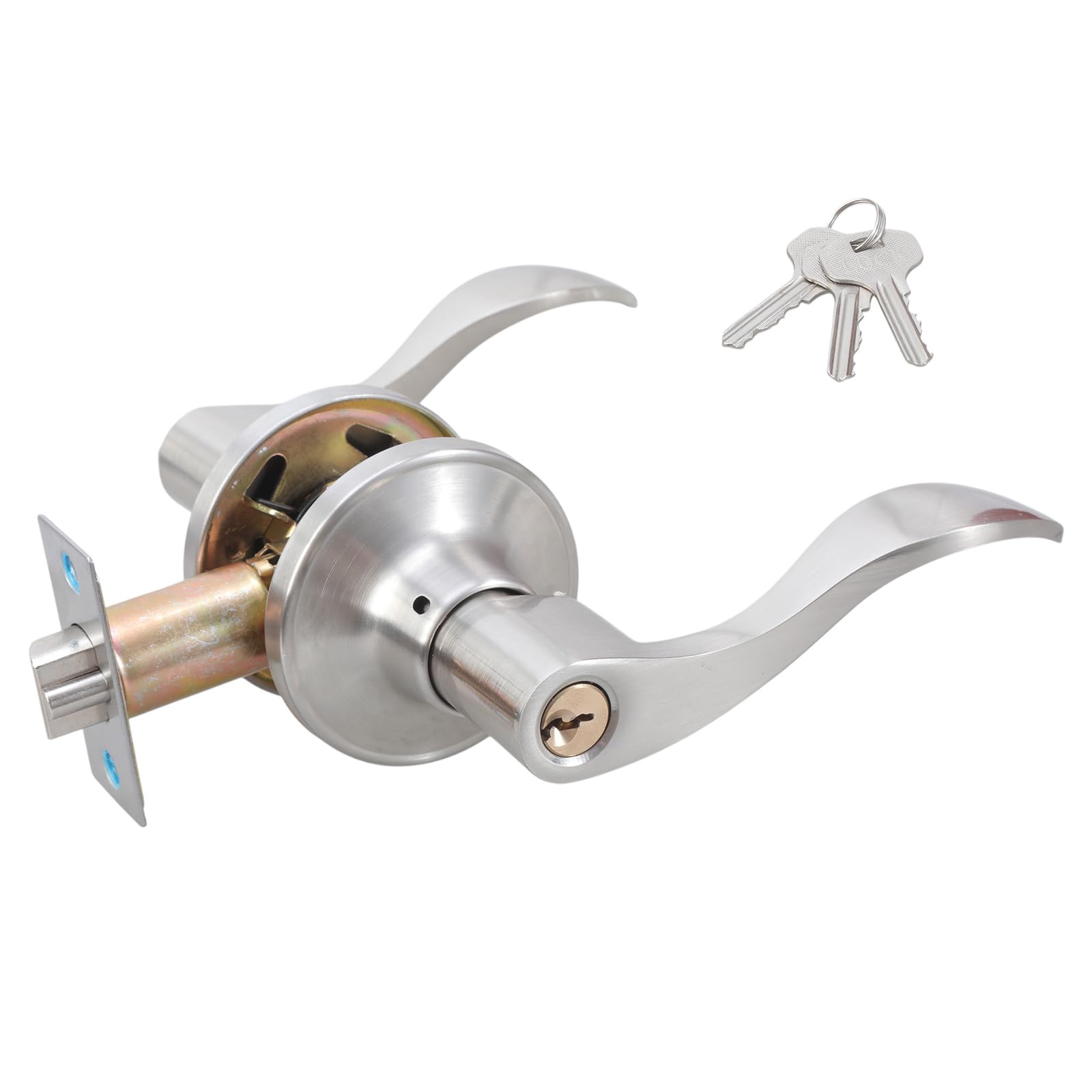 Keyed Entry Door Levers Reversible Handle General Latches Door Handle Simple Installs for Right or Left Side Doors Bedroom Security
