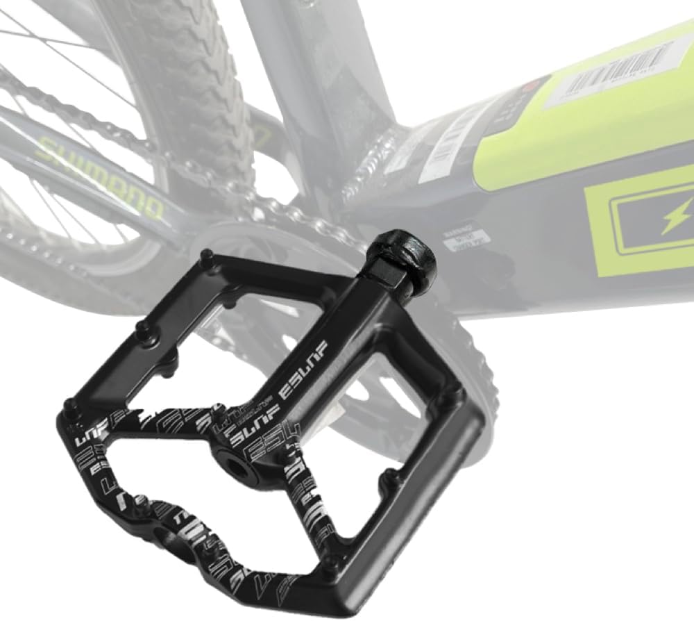 Urby Flat Bike Pedals for E-Bike/Electric Bike, Pedales para Bicicleta, Also Serve as Road/Mountain Bike Pedals. Smooth Surface and Polished Anti-Skid Nails.
