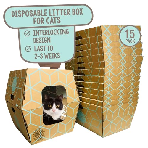 Caja sanitaria desechable para gatos 15 piezas 19x17x8.5 in miniatura 1