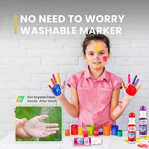 Bingo Daubers Art Dot Markers – 8 Colors Dotters Washable For Toddlers & Kids Non Toxic Dot Art Dauber Water Based Marker Paints Kit With Activity Book Cards #TOP6