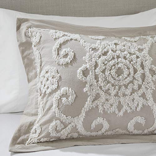 Image of Harbor House Cotton Comforter Set - Trendy Tufted Textured Design, All Season Down Alternative Cozy Bedding with Matching Shams, Suzanna Taupe King /Cal King(110 inchx96 inch) 3 Piece