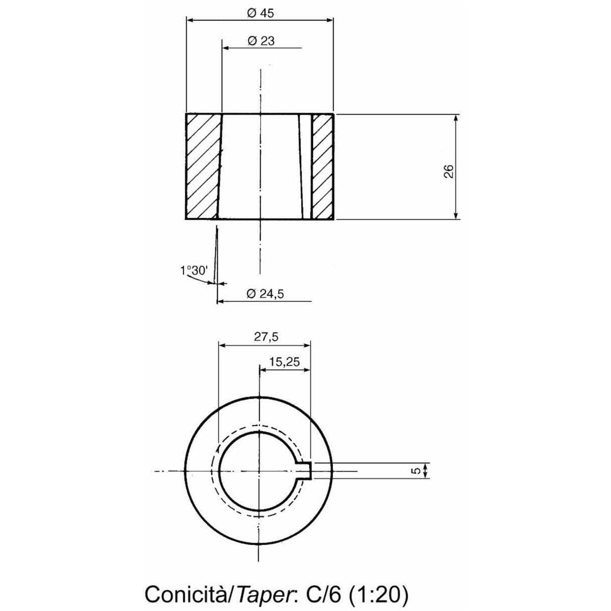 Volante Ama 395 mm C6 con tapa para tractor