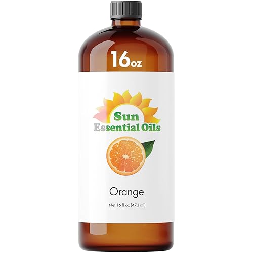 Sun Essential Oils - Sweet Orange Essential Oil 16 oz for Diffusers, Hair, Skin Care, Aromatherapy Massage, Candle, Soap, Lotion & Cleaning Products Making, Citrus Scent for Home