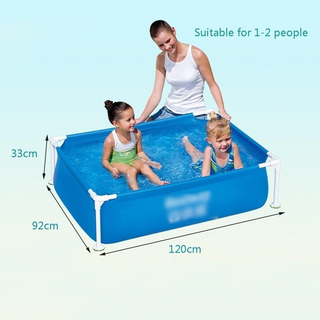 Steel Pro - Piscina fuori terra rettangolare per esterni, misura famiglia