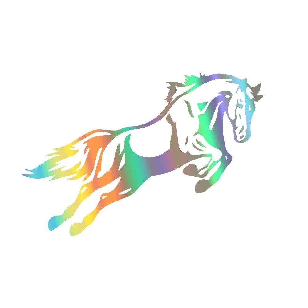 Jumping Horse Car Sticker Body Windshield Vinyl Decal Auto Exterior Decoration(Colorful Laser)