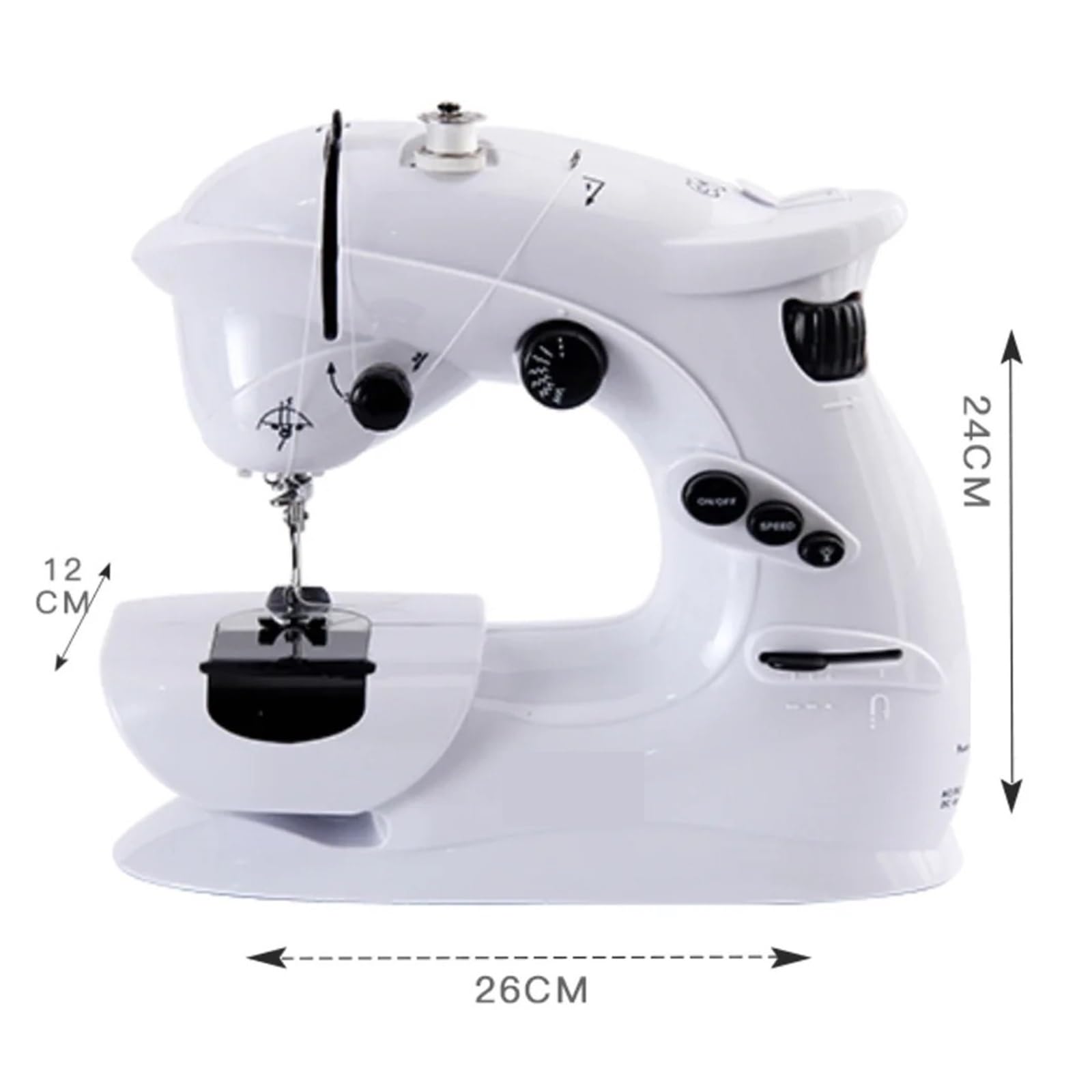 Maszyna Do Szycia Mini Instrukcja Przenośny Asystent Domowy Elektryczny Pulpit Wielofunkcyjny Gruby Zamykany Przycisk DIY Ubrania UFR-403 Mocna Cicha Stabilna(A)