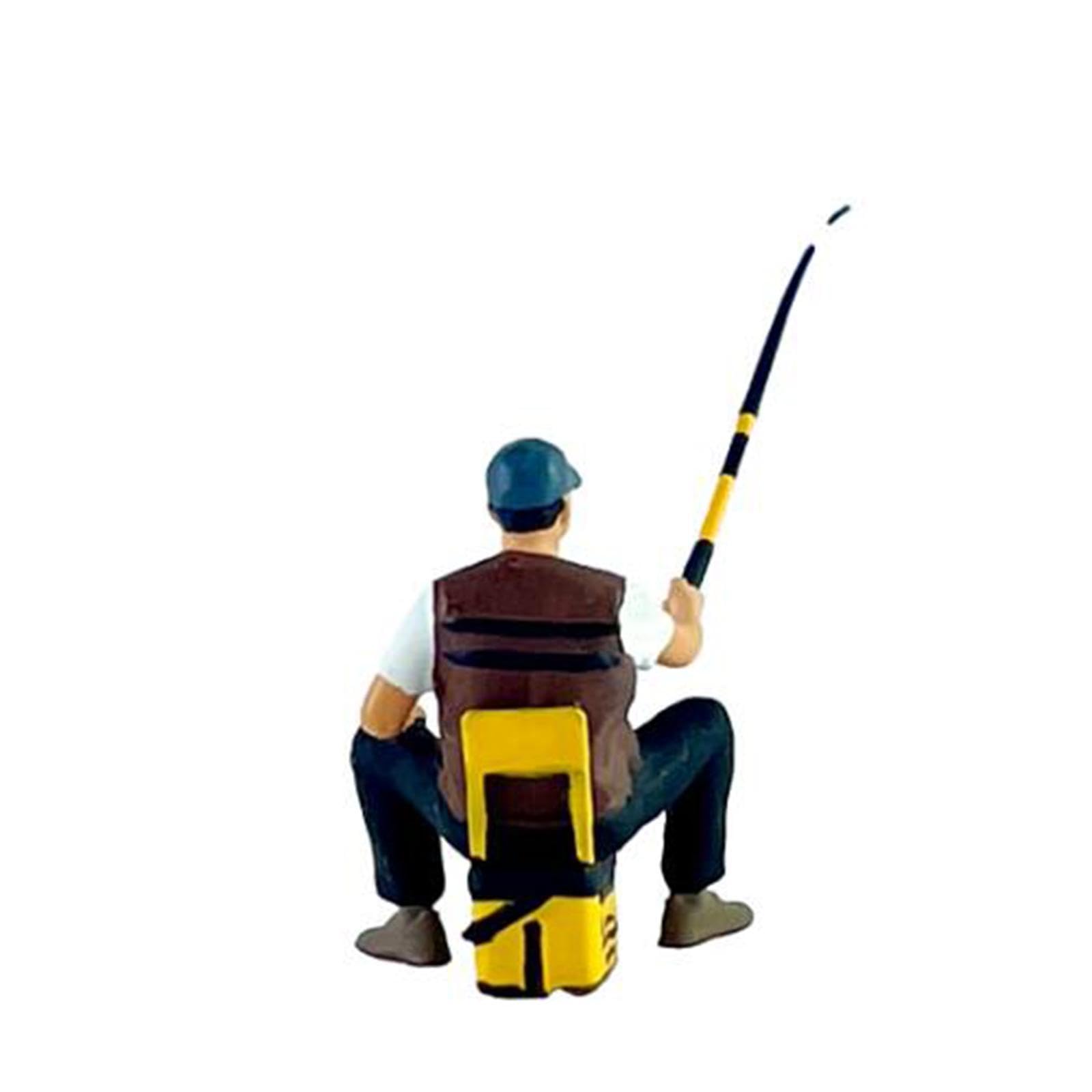 Amazon.co.jp: rockible 2x 1:64スケール男性釣り人ジオラマ