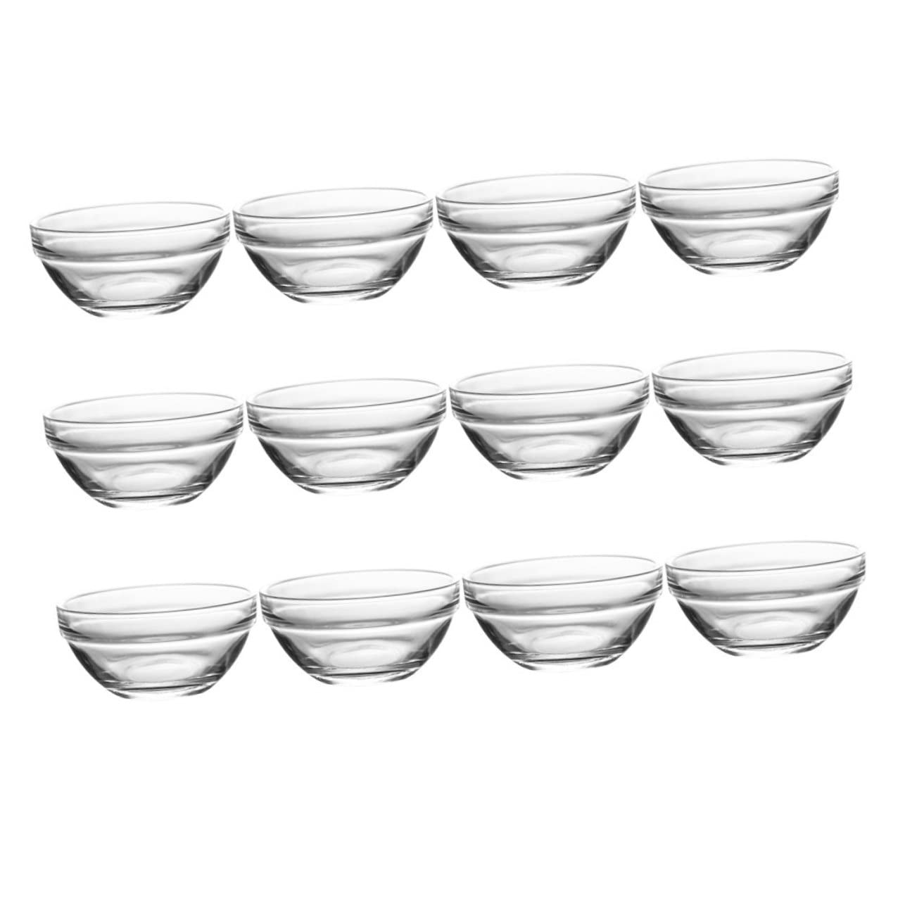 HEMOTON 24 Piezas De Cuencos Para Aperitivos Mini Aperitivos Mini Contenedores Moldes Pequeños Cuencos De Cristal Cuencos De Medición Cuencos De Postre De Preparación Soporte Para