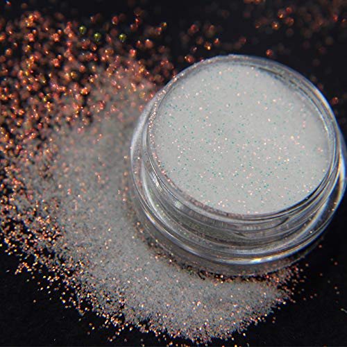Bellecrey 0.2Mm Shimmer White Rainbow Nail Glitter Holographic Shining Sugar Nail Glitter Candy Coat Powder Sugar Coating Effect Powder Nail Pigment Powder Nail Art Decorations Dust Diamond Dust thumb #3
