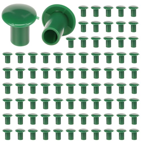 84Pcs PVC Cane Topper Cap Shape Cane Safety Cap Scratch Resistant Bamboo Pole Protective Cover Fade Resistant for(Green,84)