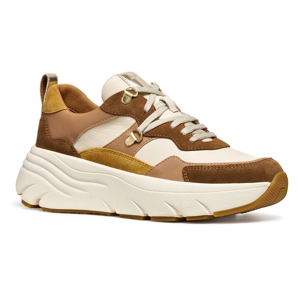 Geox Women's D Diamond Trainers, Beige, 36.5 EU, Beige, 3.5 UK