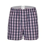 Cinvik Med Boxers Shorts Premium Mens Red Plaid Pajama Shorts Boxer Briefs With Fly 100 Cotton Thin Loose Fit Boxers for Men Medium