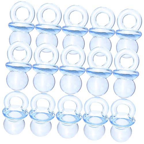 SOPOTUTU 100 piezas Mini Chupetes de Acrílico Transparentes para Decoración de Shower Adornos para Fiestas de Revelación de Género y Manualidades DIY Color Azul