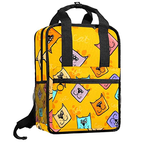 Sac à dos garçon motif chat taille unique avec bretelles réglables
